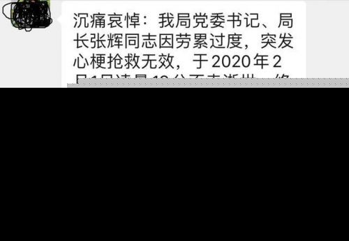 湖南卫监局长去世怎么回事？湖南卫监局长张辉个人资料去世原因
